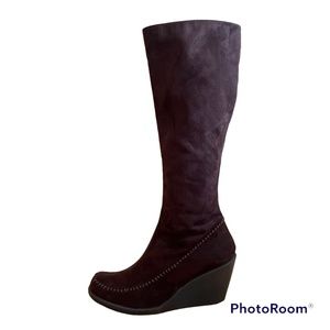 AEROSOLES BROWN SUEDE LEATHER KNEE HIGH BOOTS Size 7.5